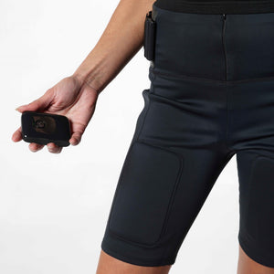 Women EMS shorts with removeable calve strap.